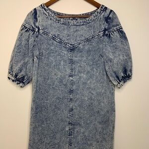 Fate denim shirt dress with buttons down back